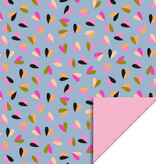 Hearts Duo Blue & Pink Inpakpapier (70x300cm)