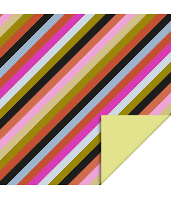 Multi Stripes & Yellow Inpakpapier (70x300cm)