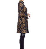 Brokaat Jas Blauw/Goud Dames Luxe