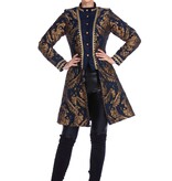 Brokaat Jas Blauw/Goud Dames Luxe