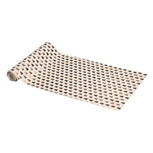 Tafelloper Metallic Kerstbomen Goud/Koper (28cm x 3m)