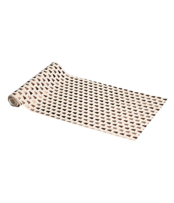 Tafelloper Metallic Kerstbomen Goud/Koper (28cm x 3m)