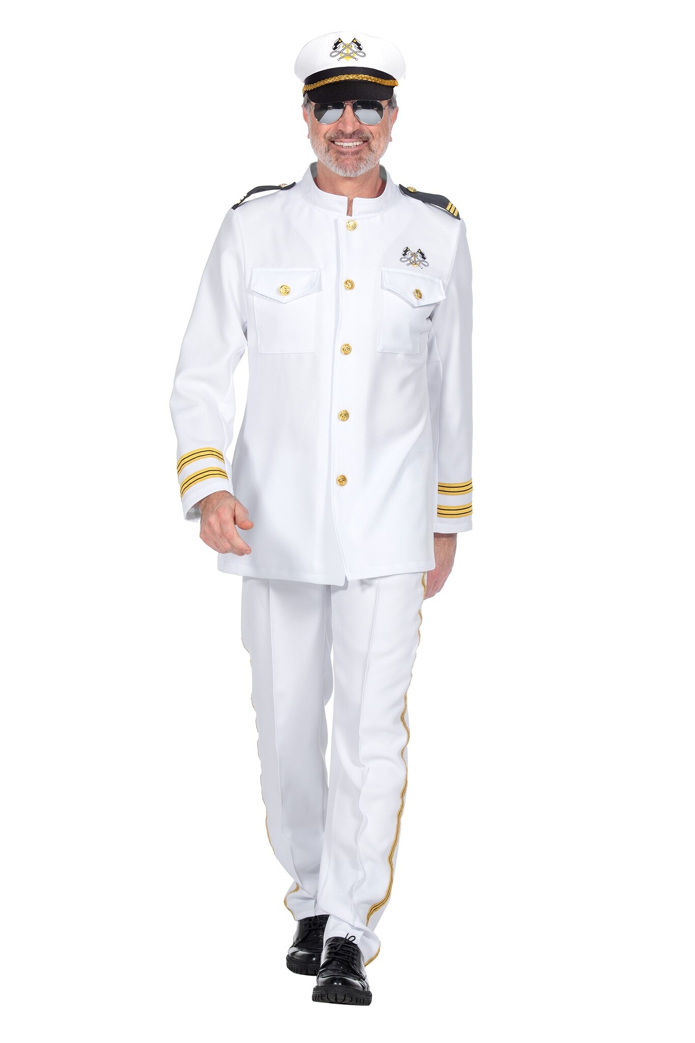 Luxe Navy Officier Kostuum Heren afbeelding