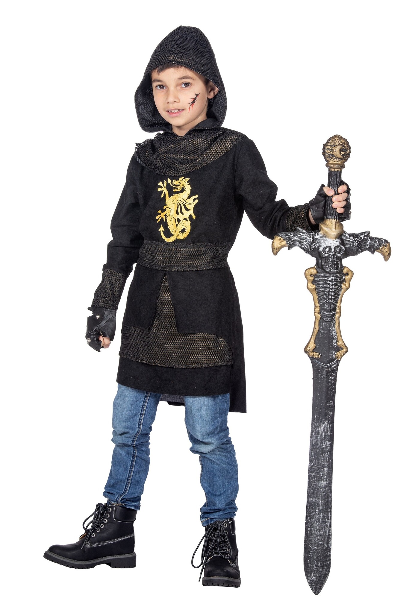 Ridder Tuniek Zwart/Goud Kind afbeelding