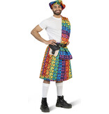 Schotse Kilt Regenboog met Baret Heren