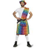Schotse Kilt Regenboog met Baret Heren