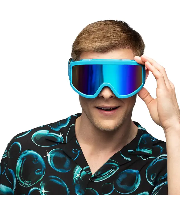 Party Skibril Neon Blauw