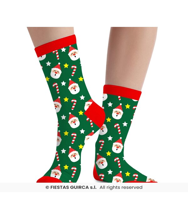 Kerst Sokken Kerstman Kind Groen