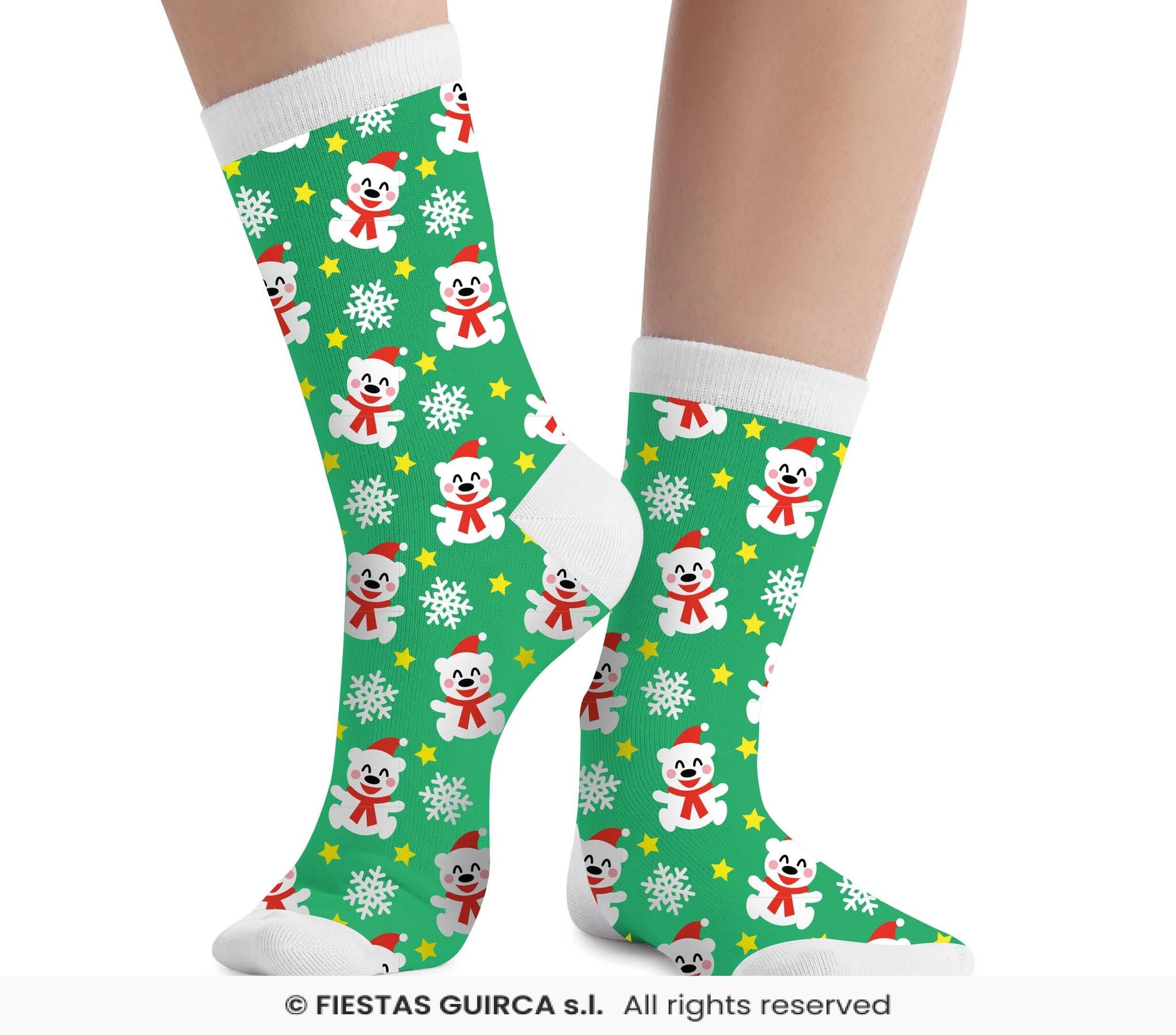 Kerstsokken Ijsbeer Kind Groen