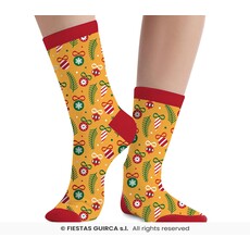 Sokken Kerstballen Oker Geel Volwassenen