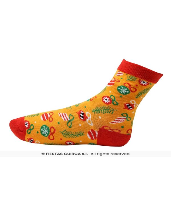 Sokken Kerstballen Oker Geel Volwassenen