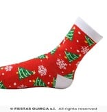 Kerst Sokken Kerstboom Kind Rood
