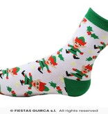 Kerst Sokken Elfjes Volwassenen Wit