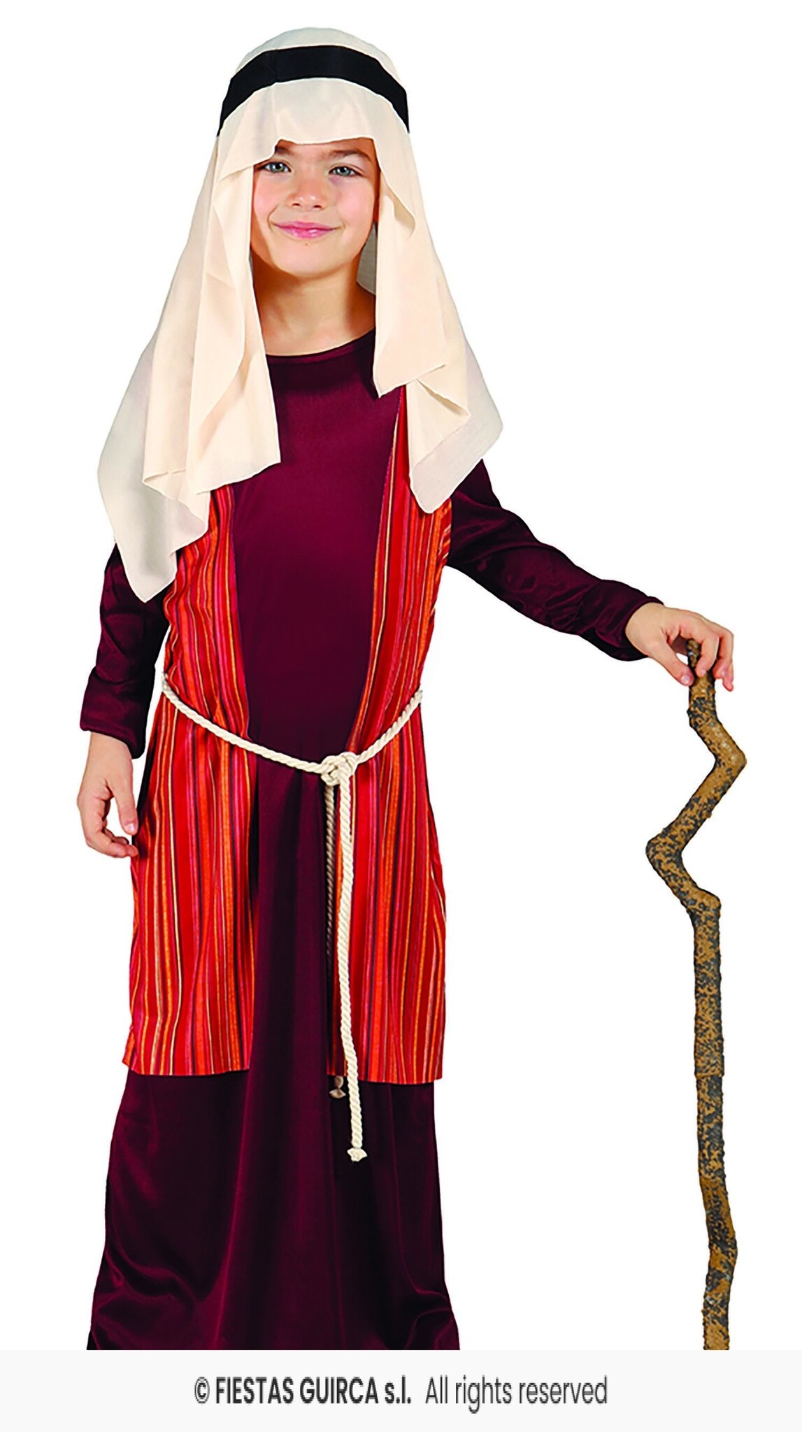 Guirma - Middeleeuwen & Renaissance Kostuum - Herder Uit Jeruzalem Rood - Jongen - Rood - 3 - 4 jaar - Kerst - Verkleedkleding