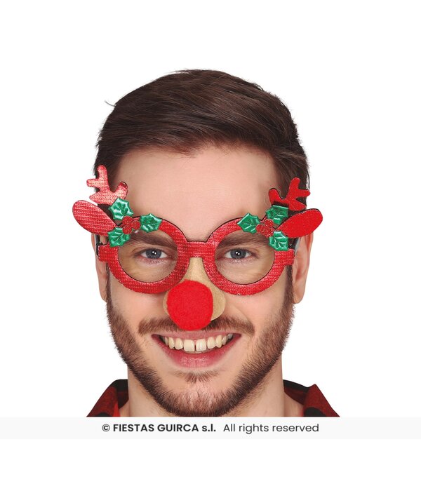 Bril Rendier Rood Funny Nose