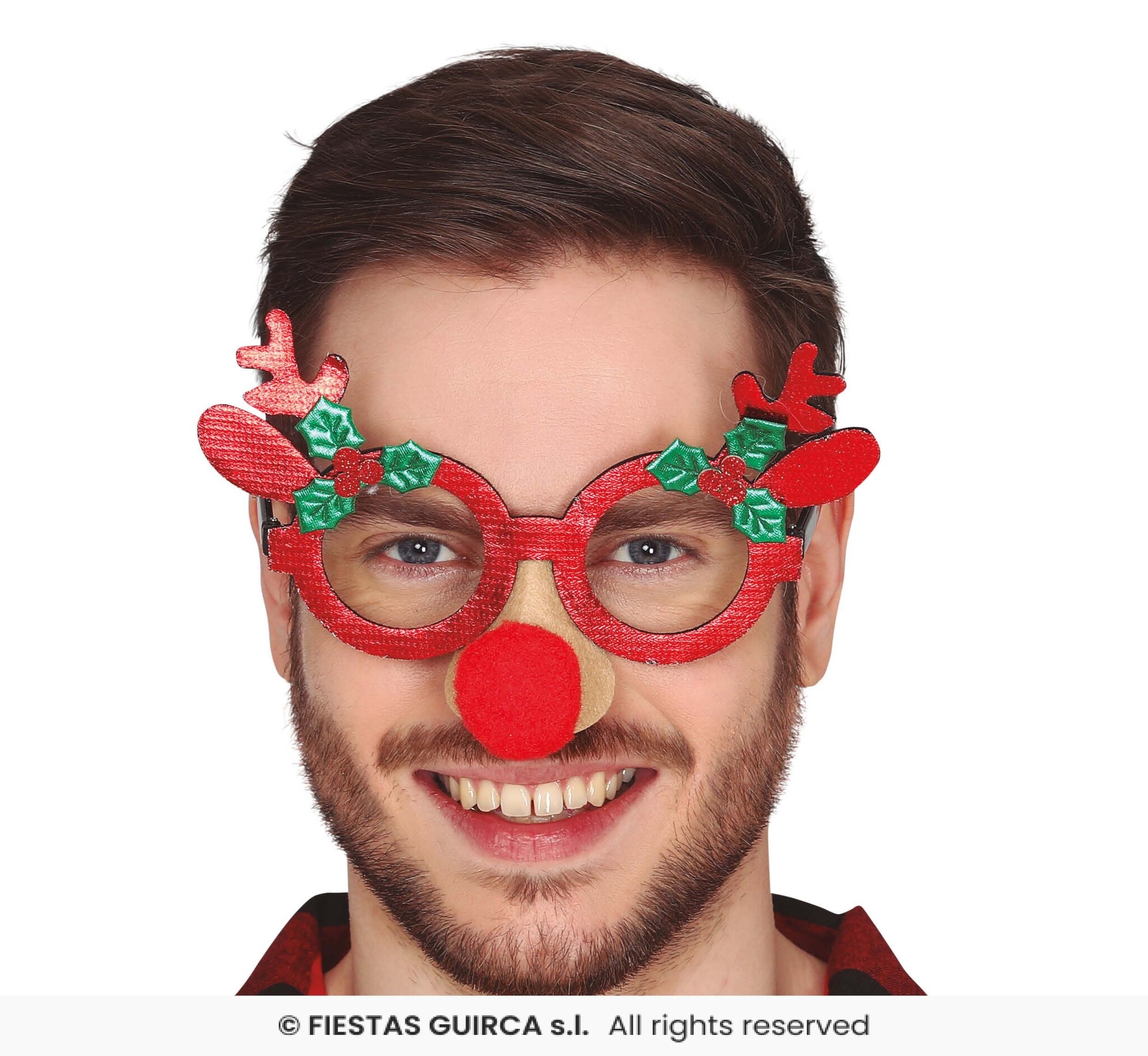 Bril Rendier Rood Funny Nose afbeelding