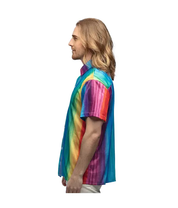 Blouse Relaxed Rainbow Stripes Heren