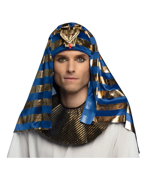 Hoed Farao Blauw/Goud Lang