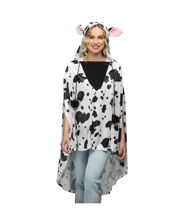 Poncho Koeienprint Volwassenen