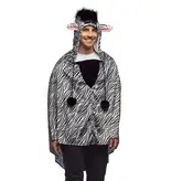Poncho Zebraprint Volwassenen Deluxe