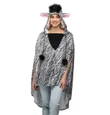 Poncho Zebraprint Volwassenen Deluxe