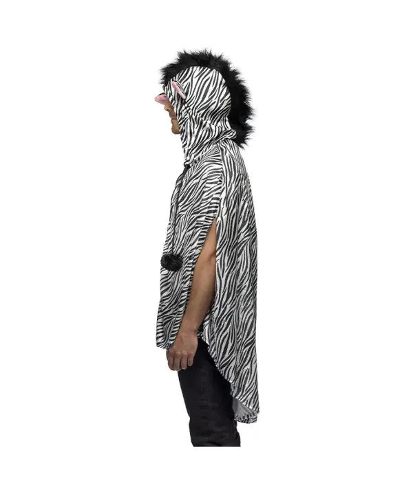 Poncho Zebraprint Volwassenen Deluxe