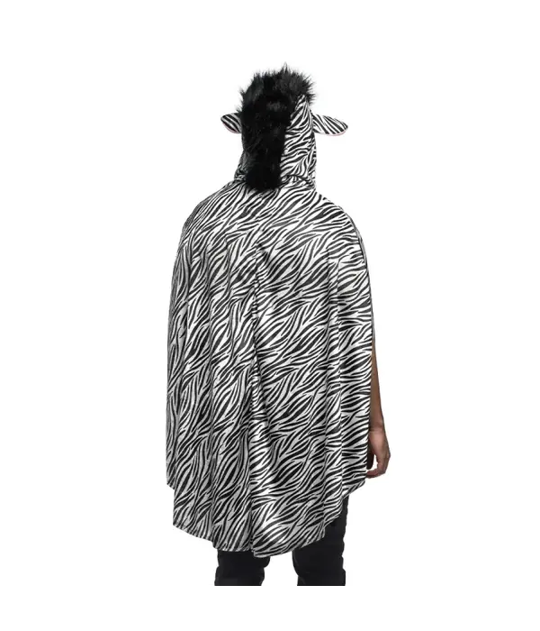 Poncho Zebraprint Volwassenen Deluxe