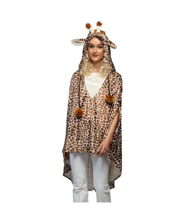 Poncho Giraffeprint Volwassenen Deluxe