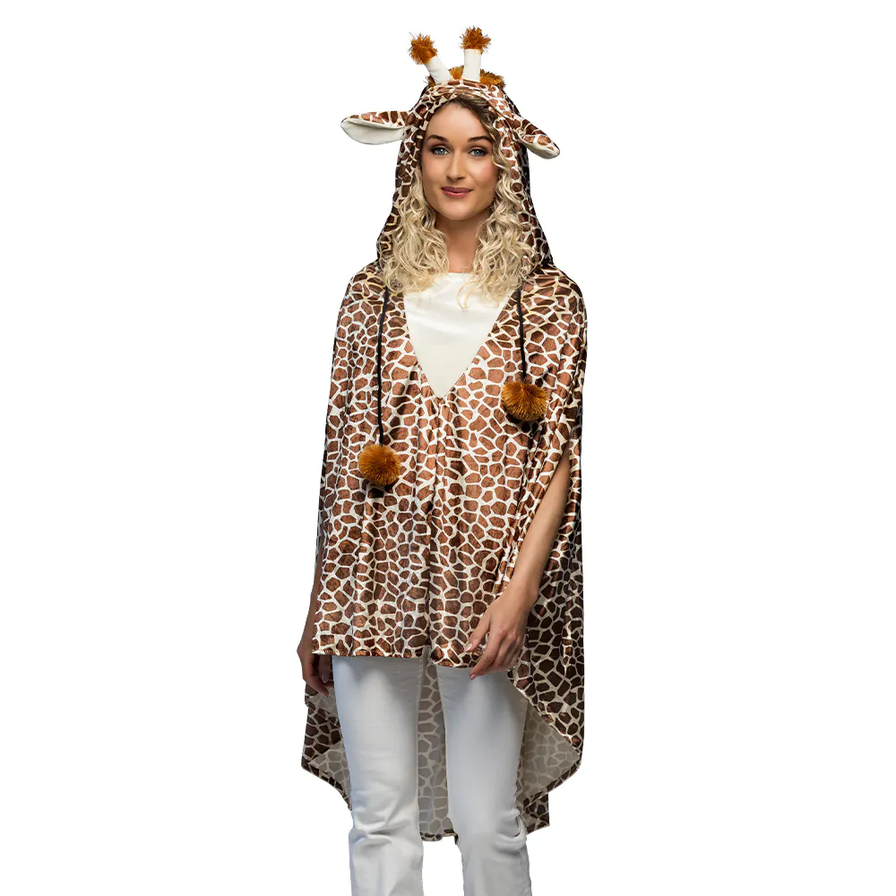 Poncho Giraffeprint Volwassenen Deluxe afbeelding