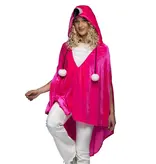 Poncho Flamingo Fluweel Volwassenen Deluxe