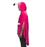 Poncho Flamingo Fluweel Volwassenen Deluxe