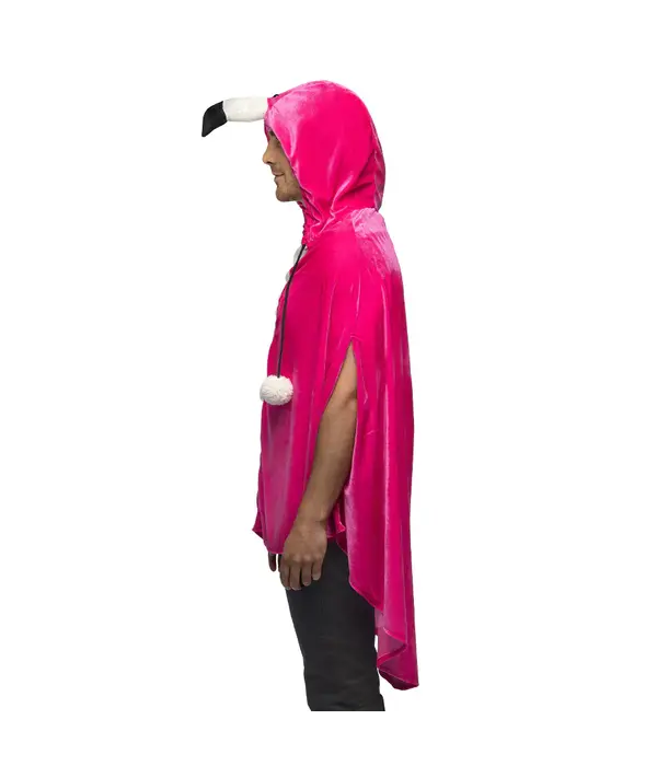 Poncho Flamingo Fluweel Volwassenen Deluxe
