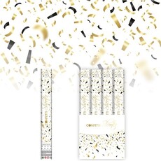 Confetti shooter zwart/goud (40cm)