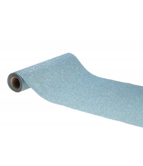 Tafelloper Op Rol Lichtblauw Glitter Premium (30x500cm)
