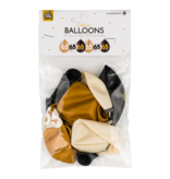 Ballonnen Celebration 65 Jaar Wit/Goud/Zwart (6st)