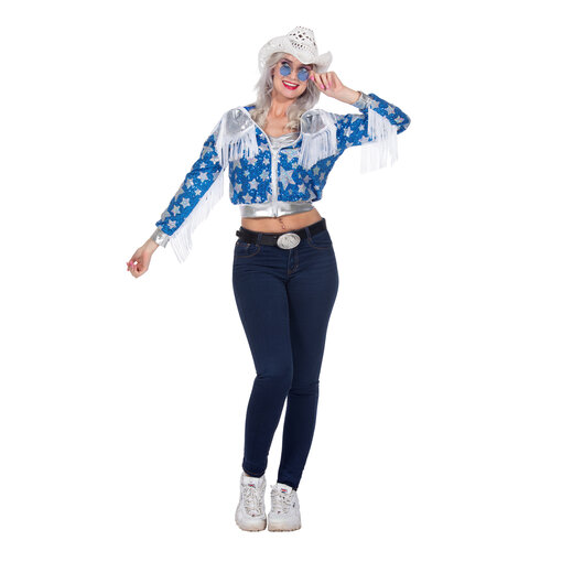 Glamorous Pailletten Jasje Sterren Vrouwen Blauw