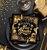 Elegante Nieuwjaar Servetten Zwart/Goud (20st)