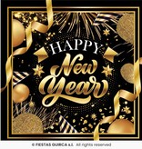 Elegante Nieuwjaar Servetten Zwart/Goud (20st)