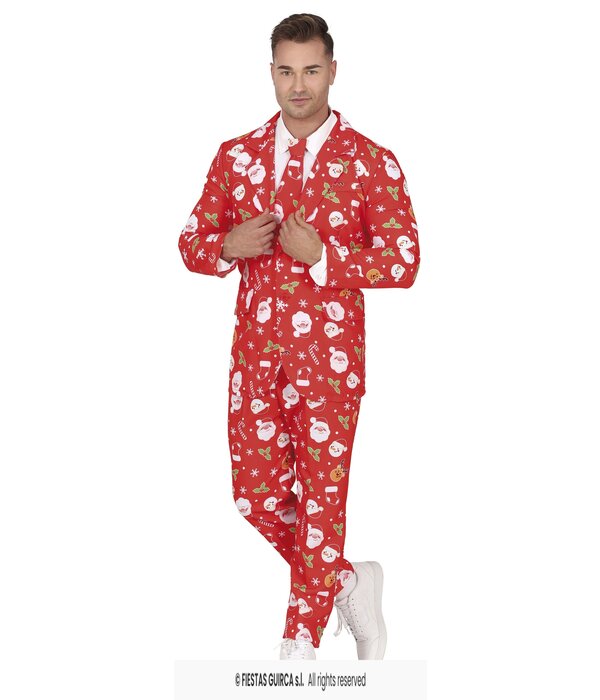 Kerstmis Kostuum Fun Heren Rood 3-delig