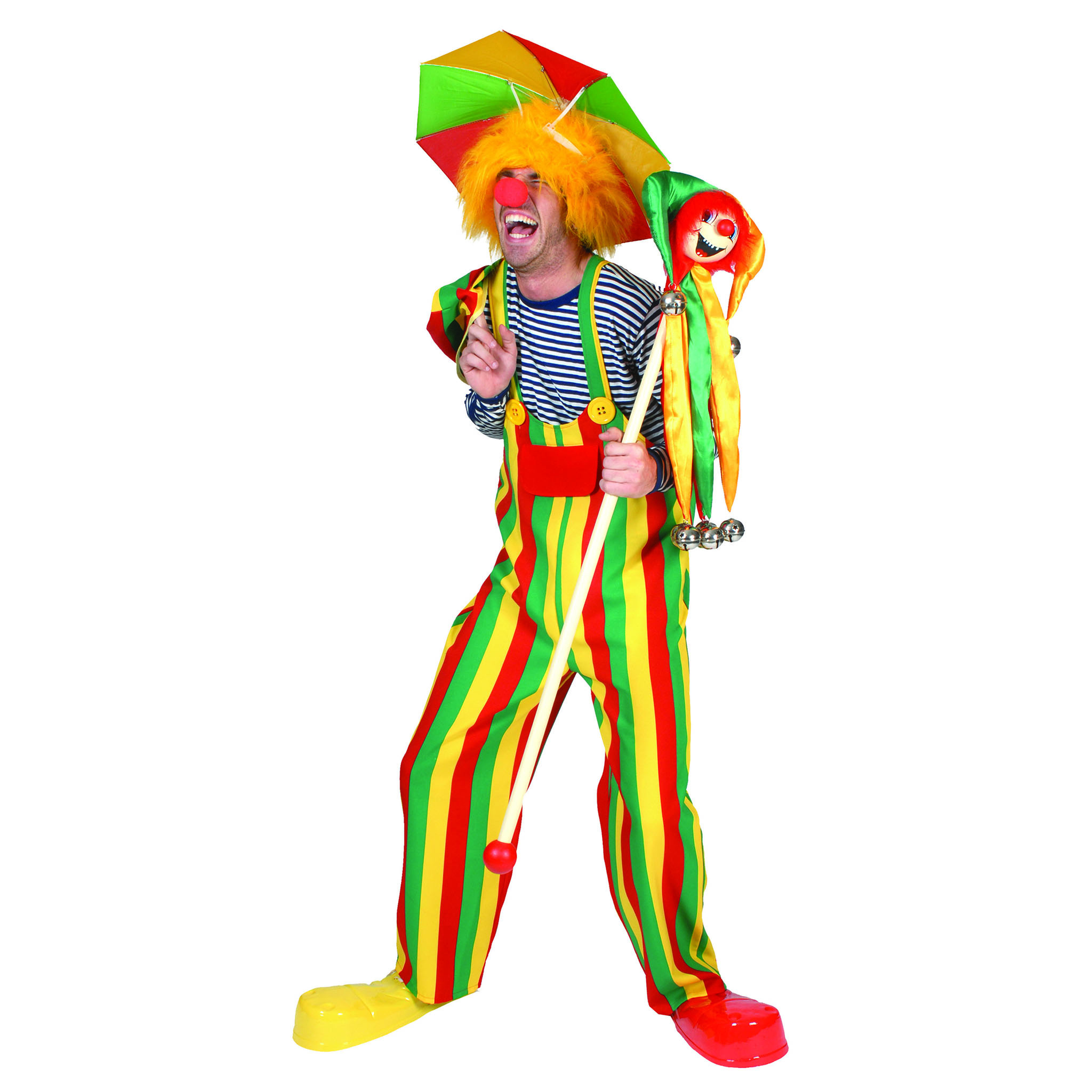 Tuinbroek Circus Clown gekleurde strepen afbeelding