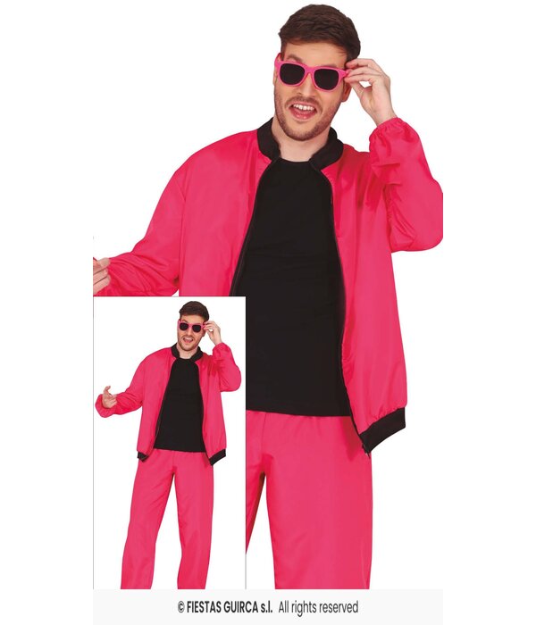 Neon Pink Tracksuit Heren