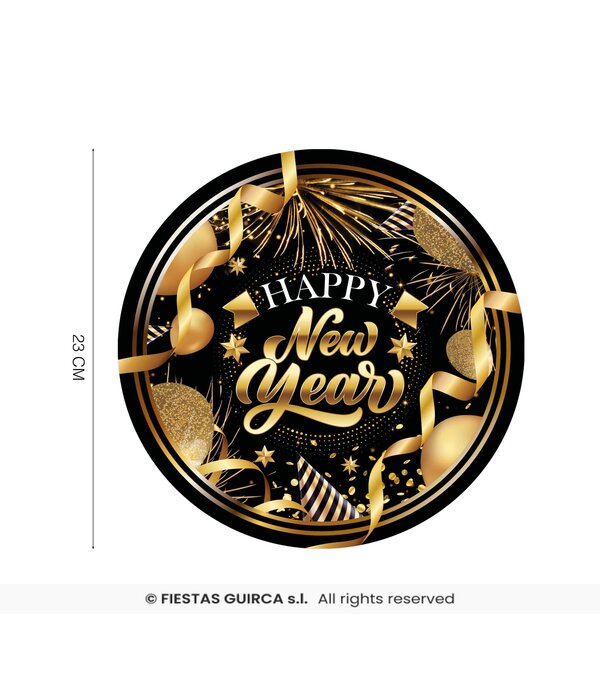 Elegante Nieuwjaar Bordjes 23cm (6st)