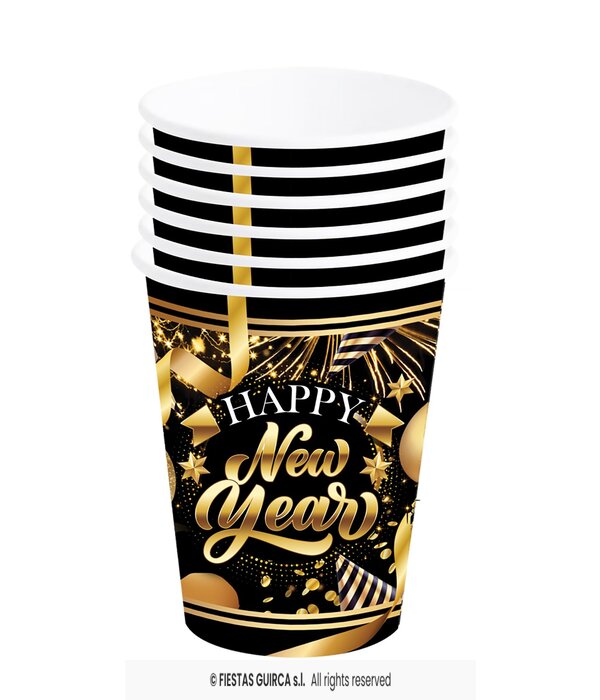 Elegante Nieuwjaar Bekertjes 240ml (6st)
