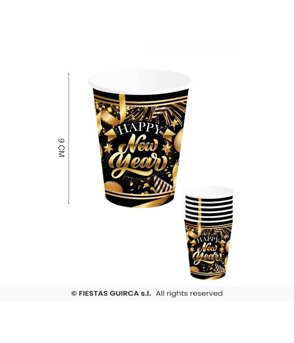 Elegante Nieuwjaar Bekertjes 240ml (6st)