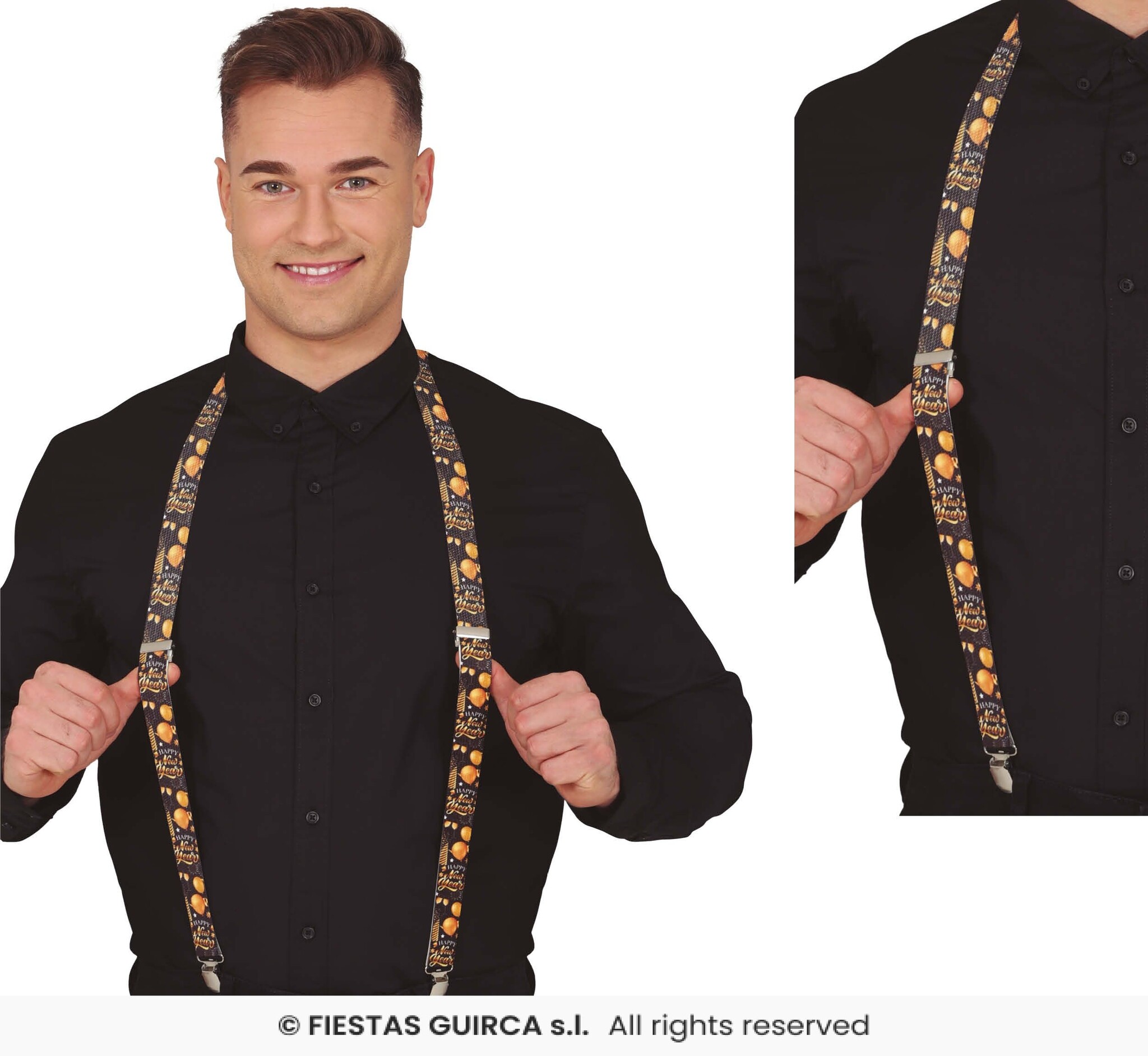 Elegante Nieuwjaar Bretels Zwart/Goud afbeelding