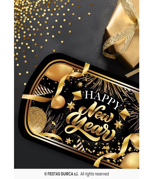 Elegante Nieuwjaar Dienblad Zwart/Goud