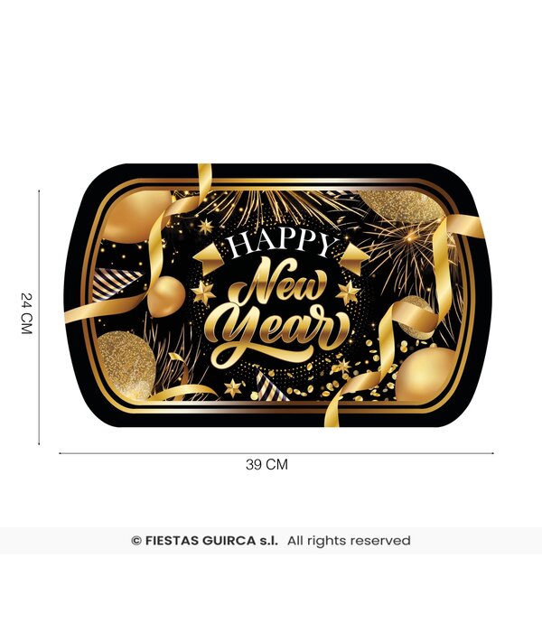 Elegante Nieuwjaar Dienblad Zwart/Goud