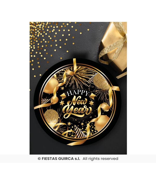 Elegante Nieuwjaar Schaal Zwart/Goud (32cm)