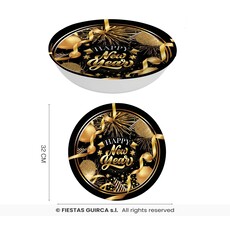 Elegante Nieuwjaar Schaal Zwart/Goud (32cm)