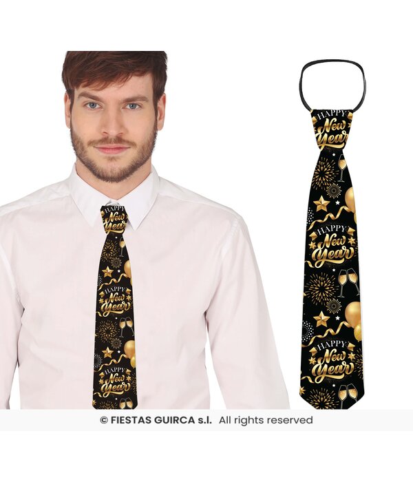 Elegante Nieuwjaar Stropdas Zwart/Goud